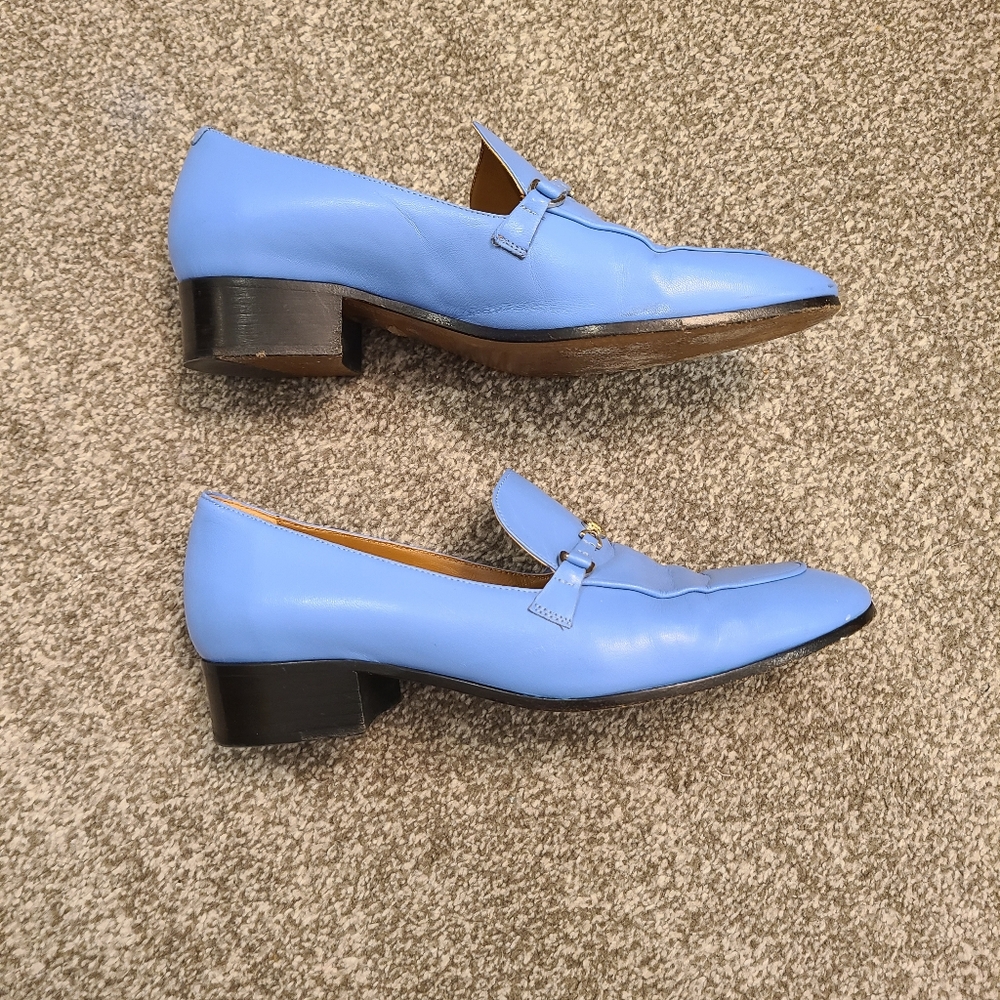 Maje Blue Leather Loafers - Picture 3 of 6